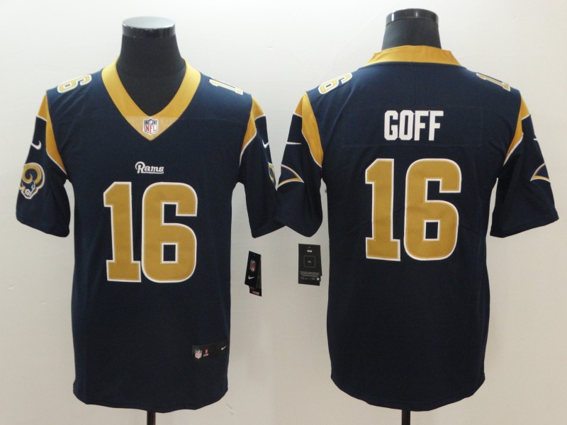 Men's Rams #16 Jared Goff Navy Vapor Untouchable Limited Stitched NFL Jersey