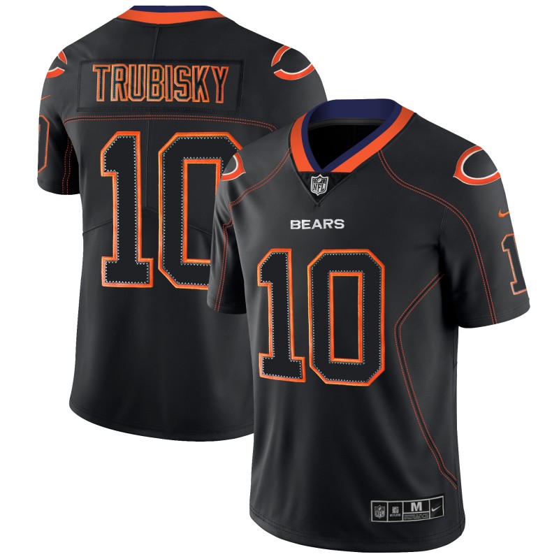 Men's Bears #10 Mitchell Trubisky Black 2018 Lights Out Color Rush Limited Stitched NFL Jersey
