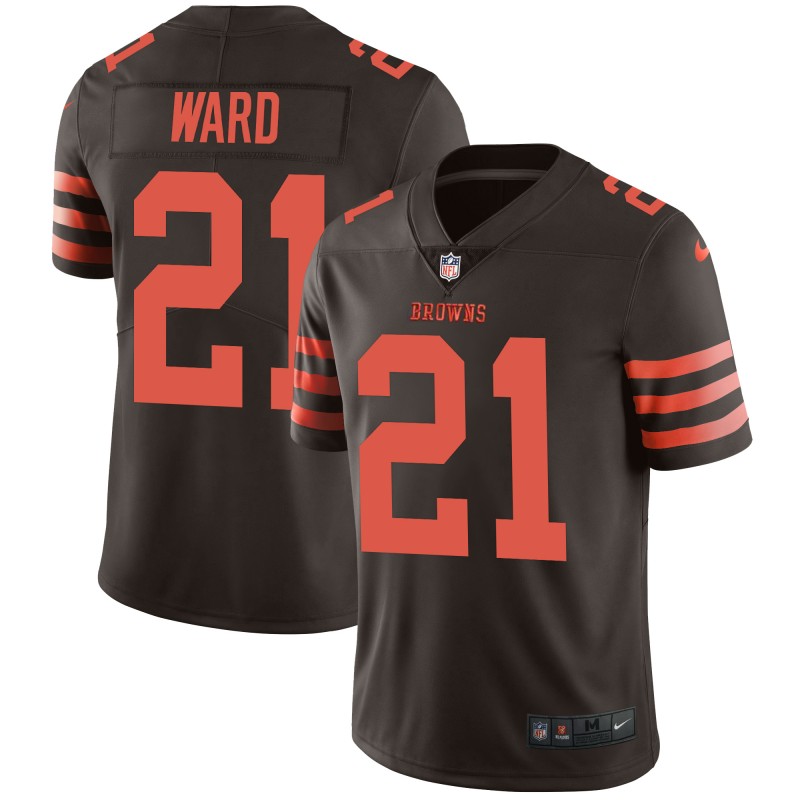 Men's Browns #21 Denzel Ward Brown Color Rush Limited Stitched NFL Jersey