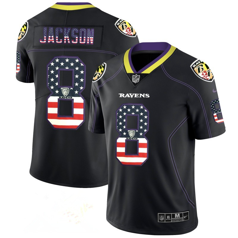 Men's Ravens #8 Lamar Jackson Ravens #8 Lamar Jackson Black 2018 Lights Out Color Rush Limited Stitched NFL Jersey