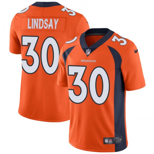 Men's Denver Broncos #30 Phillip Lindsay Orange Vapor Untouchable Limited Stitched NFL Jersey