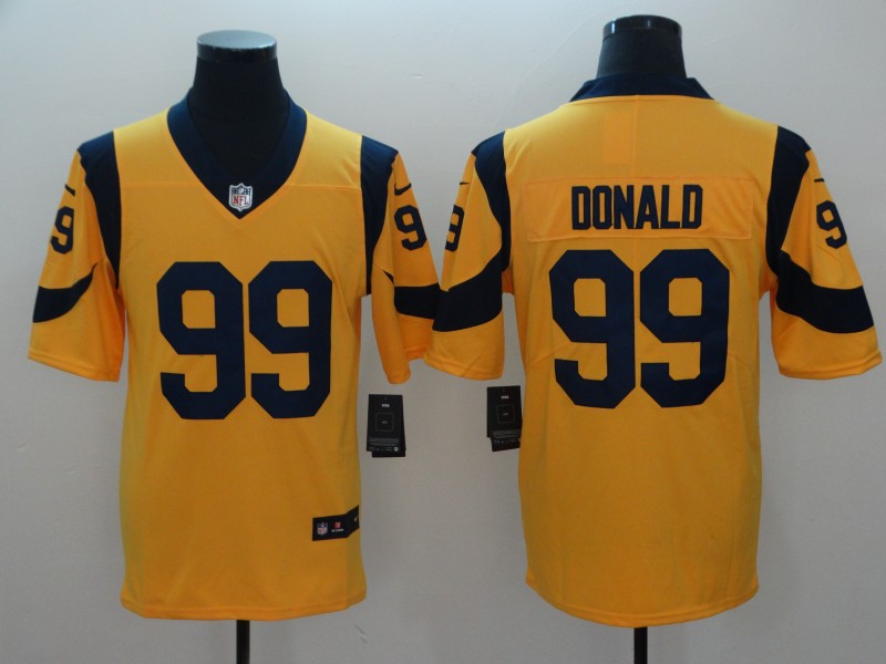 Men's Los Angeles Rams #99 Aaron Donald Royal Gold Vapor Untouchable Limited Stitched NFL Jersey