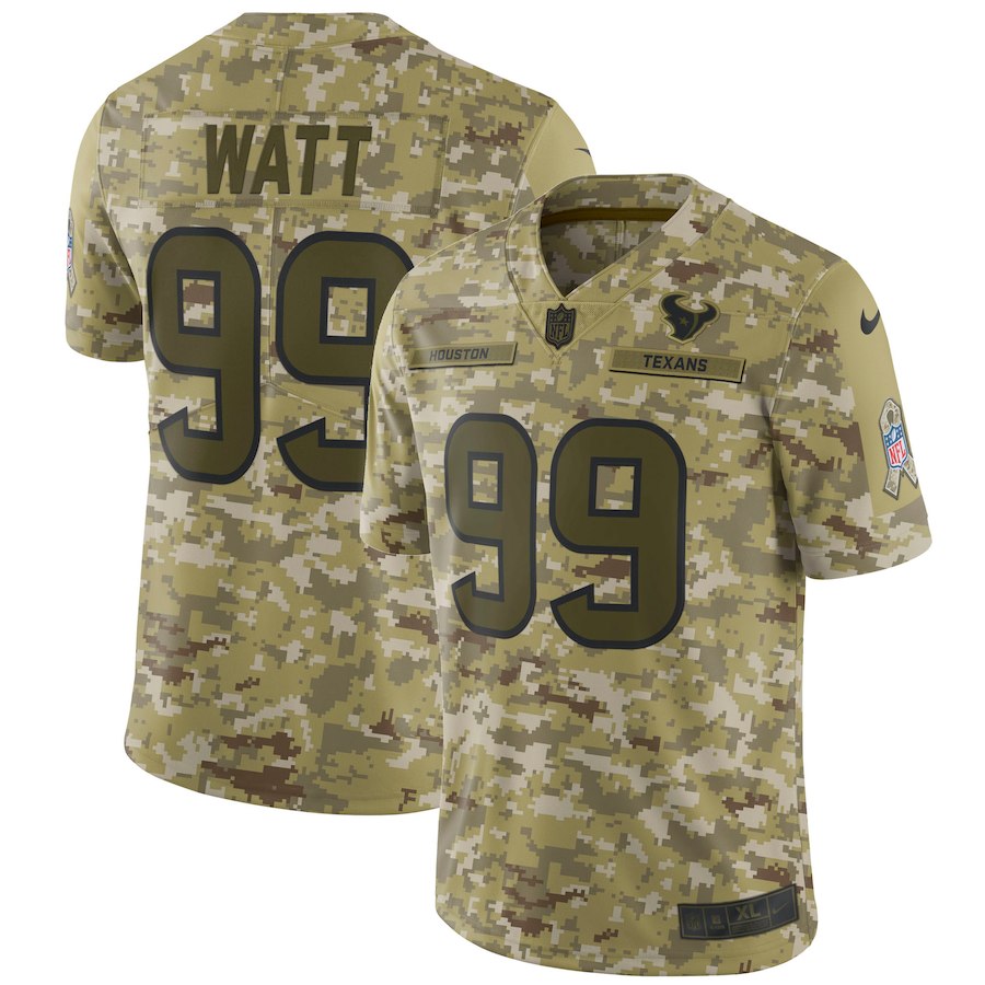 Men's Texans #99 J.J. Watt 2018 Camo Salute to Service Limited Stitched NFL Jersey