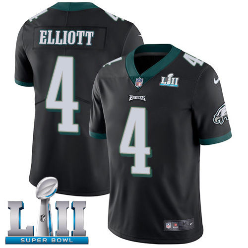 Men's Philadelphia Eagles #4 Jake Elliott Black Super Bowl LII Game Stitched NFL Jersey