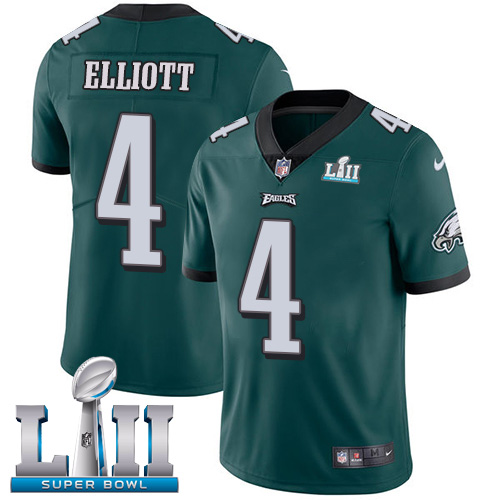 Men's Philadelphia Eagles #4 Jake Elliott Green Super Bowl LII Game Stitched NFL Jersey