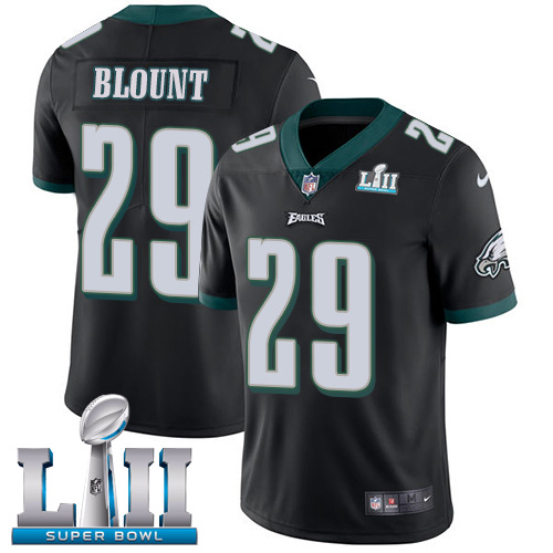 Men's Philadelphia Eagles #29 LeGarrette Blount Black Super Bowl LII Game Event Stitched NFL Jersey
