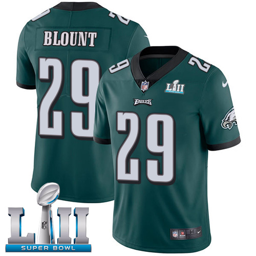 Men's Philadelphia Eagles #29 LeGarrette Blount Green Super Bowl LII Game Event Stitched NFL Jersey