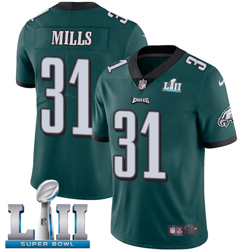 Men's Philadelphia Eagles #31 Jalen Mills Green Super Bowl LII Game Stitched NFL Jersey