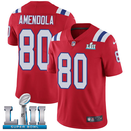 Men's New England Patriots #80 Danny Amendola Red Super Bowl LII Bound Game Jersey