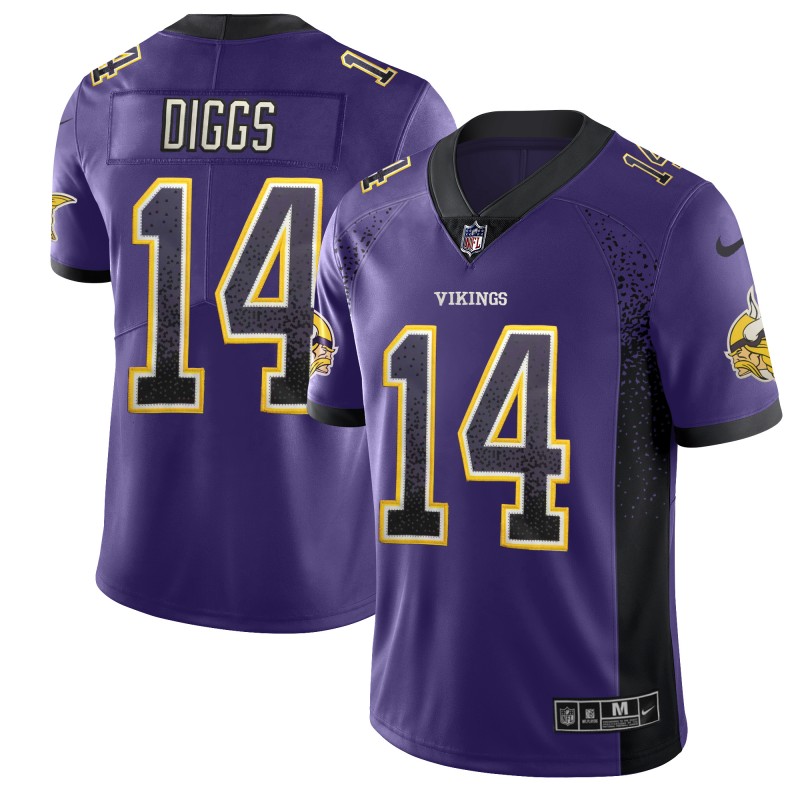Men's Vikings #14 Stefon Diggs Purple 2018 Drift Fashion Color Rush Limited Stitched NFL Jersey