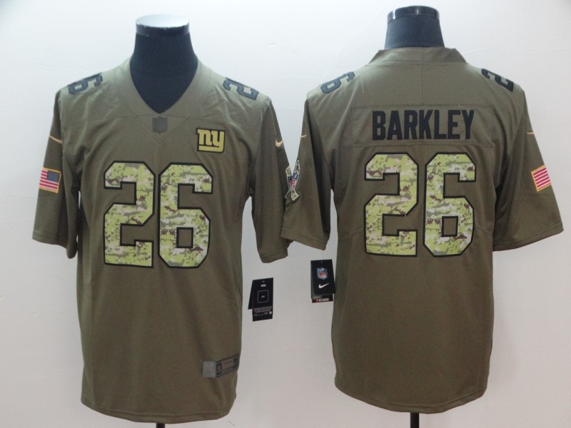 Men's Giants # 26 Saquon Barkley 2017 Camo Salute to Service Limited Stitched NFL Jersey
