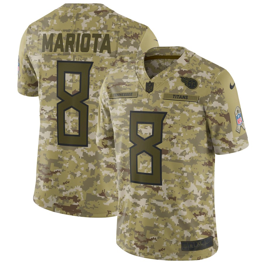 Men's Titans #8 Marcus Mariota 2018 Camo Salute to Service Limited Stitched NFL Jersey