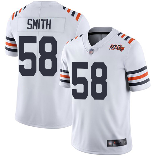 Men's Chicago Bears #58 Roquan Smith White 2019 100th Season Limited Stitched NFL Jersey