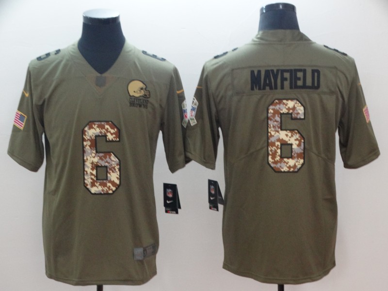 Men's Cleveland Browns #6 Baker Mayfield Green Salute To Service Limited Stitched NFL Jersey