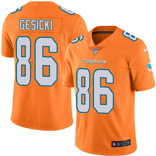 Men's Miami Dolphins #86 Mike Gesicki Orange Vapor Untouchable NFL Limited Stitched Jersey
