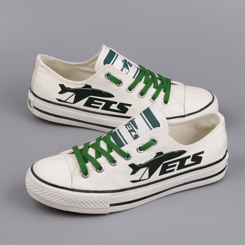All Sizes NFL New York Jets Repeat Print Low Top Sneakers 003