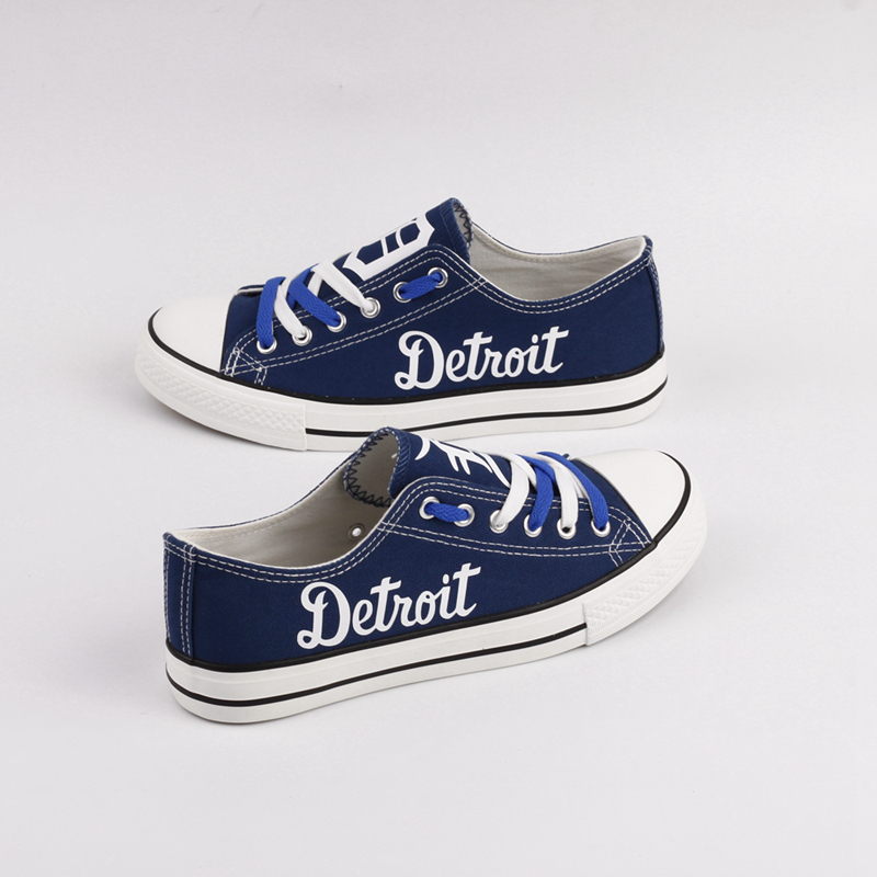Women and Youth MLB Detroit Tigers Repeat Print Low Top Sneakers