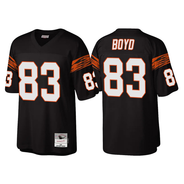 Men's Cincinnati Bengals #83 Tyler Boyd Black Throwback Legacy Stitched Jersey