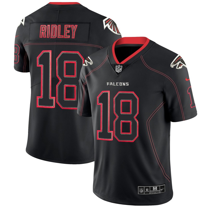 Men's Falcons #18 Calvin Ridley Black 2018 Lights Out Color Rush Limited Stitched NFL Jersey