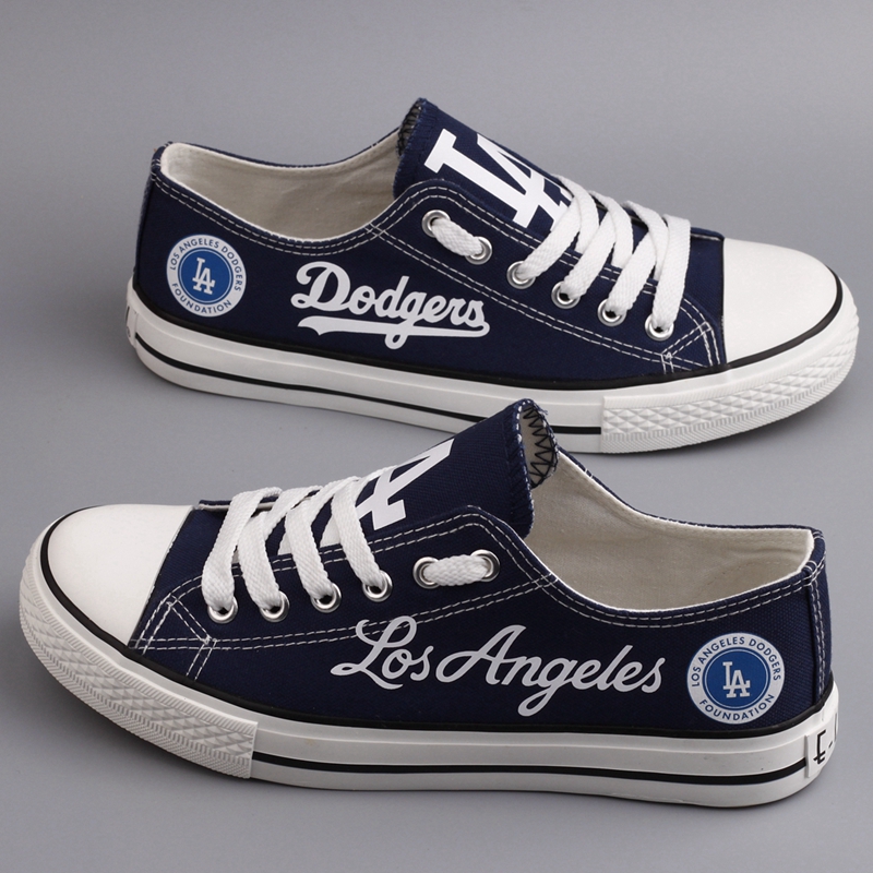 All Sizes MLB Los Angeles Dodgers Repeat Print Low Top Sneakers 003.
