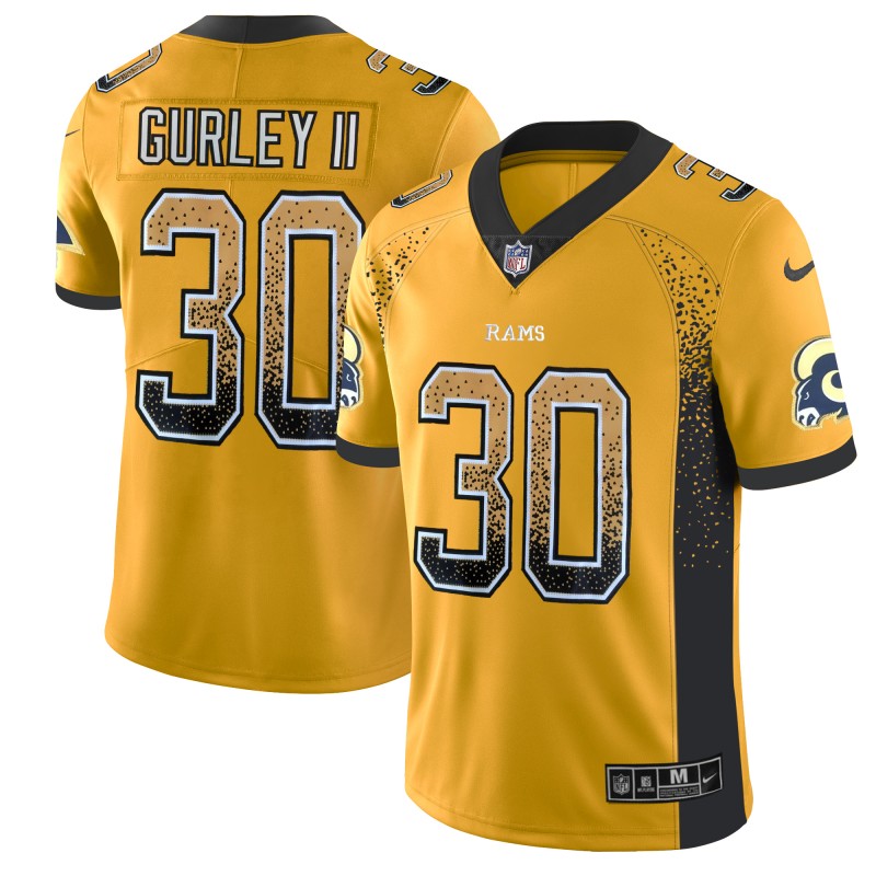 Men's Rams #30 Todd Gurley II Gold 2018 Drift Fashion Color Rush Limited Stitched NFL Jersey