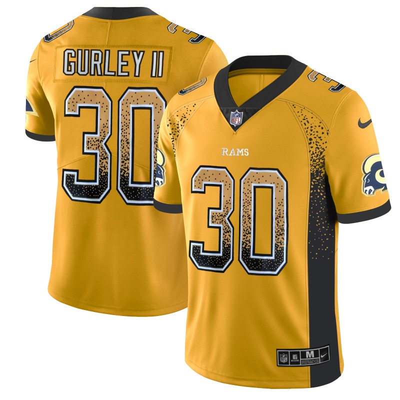 Men's Rams 30 Todd Gurley II Gold 2018 Drift Fashion Color Rush