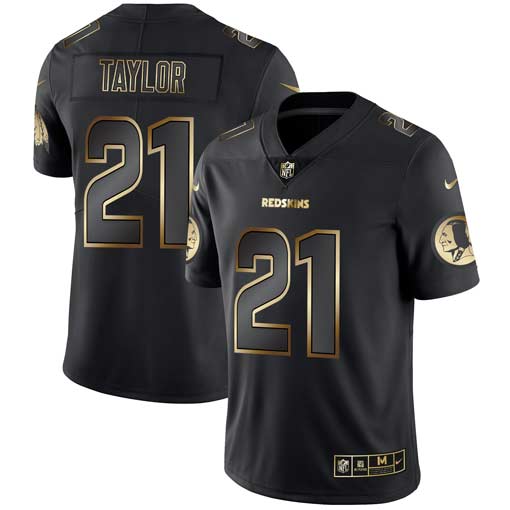 Men's Washington Redskins #21 Sean Taylor 2019 Black Gold Edition Stitched NFL Jersey