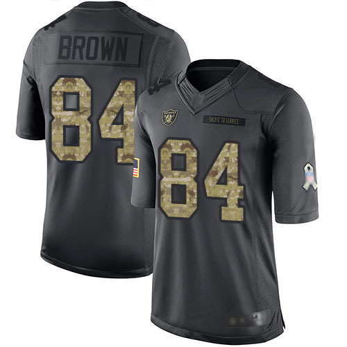Men's Oakland Raiders #84 Antonio Brown Black Salute To Service Limited Stitched NFL Jersey