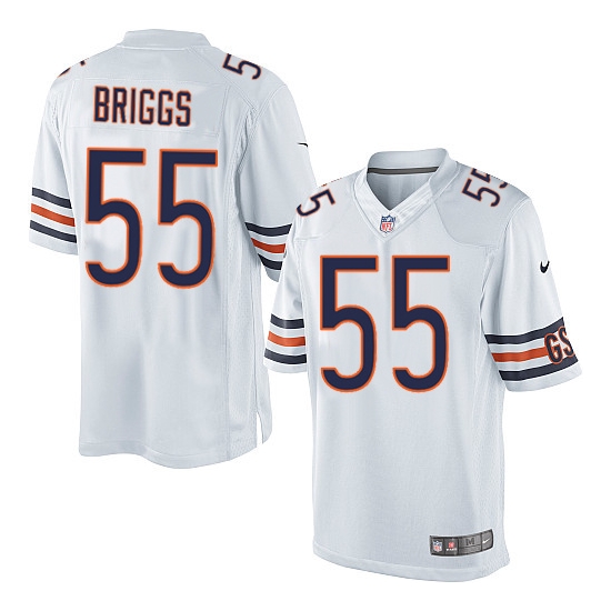 Men's Chicago Bears #55 Lance Briggs White Stitched NFL Jersey