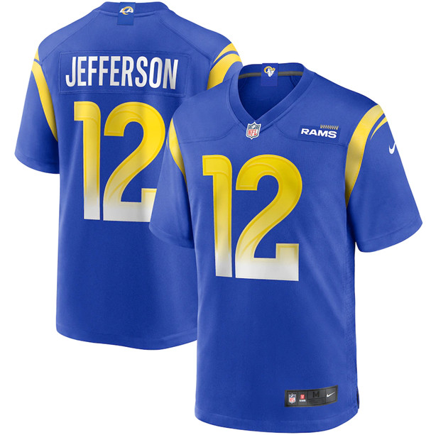 Men's Los Angeles Rams #12 Van Jefferson 2020 Royal Game NFL Stitched Jersey