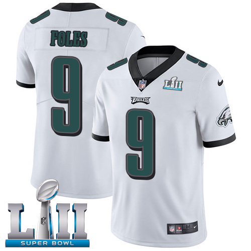 Men's Philadelphia Eagles #9 Nick Foles White Super Bowl LII Game Stitched NFL Jersey