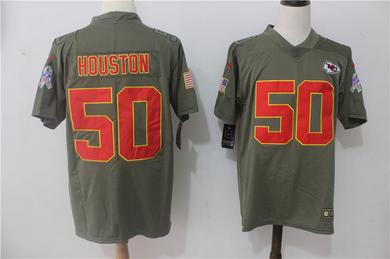 Men's Nike Kansas City Chiefs #50 Justin Houston Olive Salute To Service Limited Stitched NFL Jersey