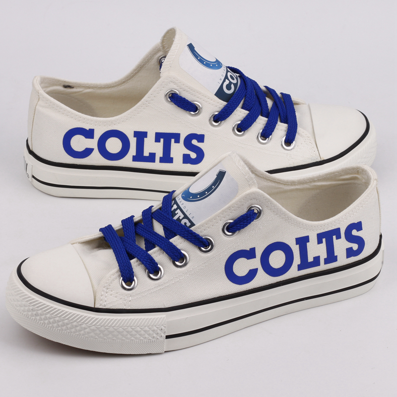 All Sizes NFL Indianapolis Colts Repeat Print Low Top Sneakers 003