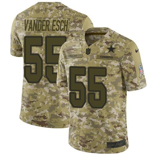 Men's Cowboys #55 Leighton Vander Esch 018 Camo Salute To Service Limited Stitched NFL Jersey