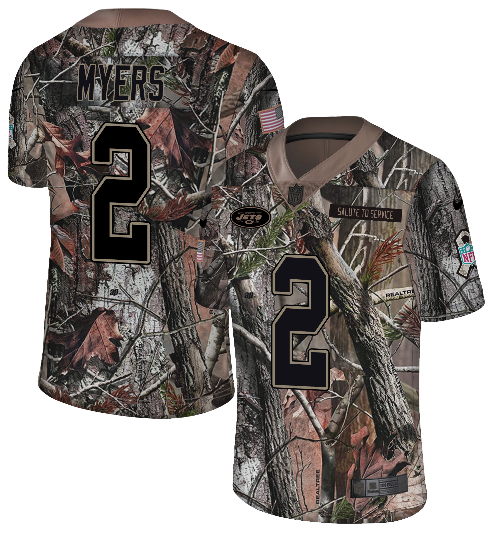Men's Jets #2 Brett Maher Camo Realtree 2018 Rush Limited Stitched NFL Jersey