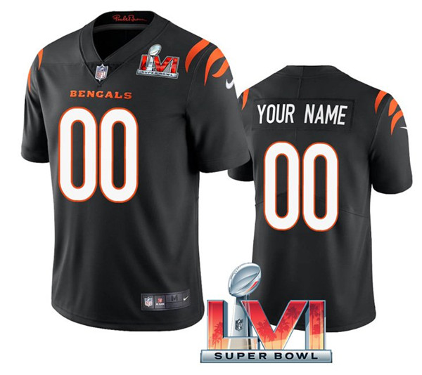 Men's Cincinnati Bengals ACTIVE PLAYER Custom Black 2022 Super Bowl LVI ...