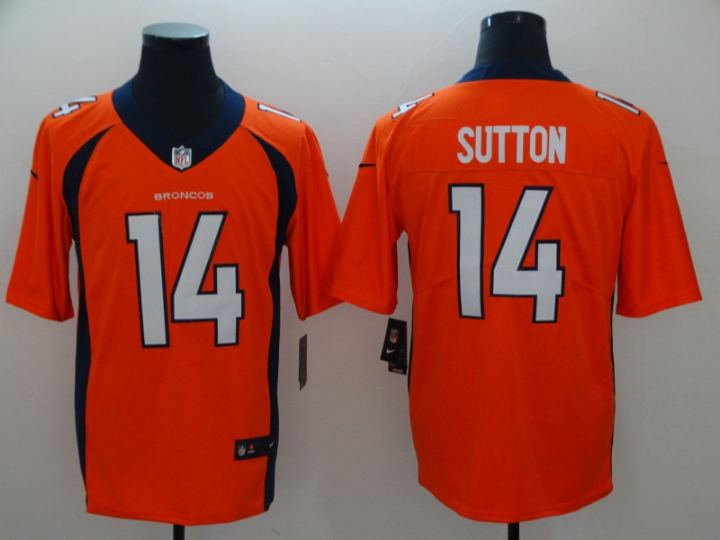 Men's Broncos #14 Courtland Sutton Orange Vapor Untouchable Limited Stitched NFL Jersey