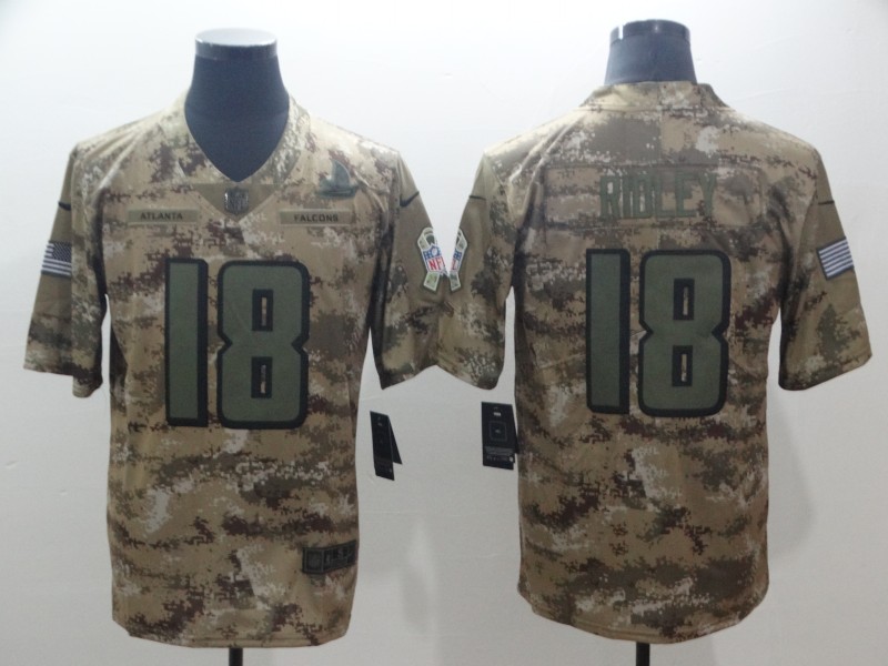 Men's Atlanta Falcons #18 Calvin Ridley 2018 Camo Salute To Service Limited Stitched NFL Jersey