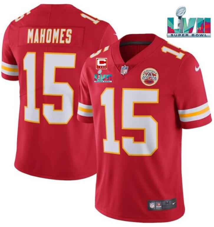 Men's Kansas City Chiefs ACTIVE PLAYER Custom Red Super Bowl LVII Patch And 4-star C Patch Vapor Untouchable Limited Stitched Jersey