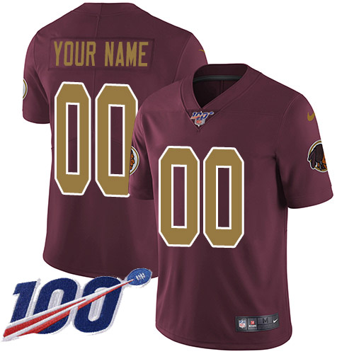 Men's Redskins 100th Season ACTIVE PLAYER Burgundy Red Limited Stitched NFL Jersey
