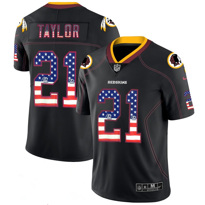 Men's Redskins #21 Sean Taylor Black 2018 USA Flag Color Rush Limited Fashion NFL Stitched Jersey