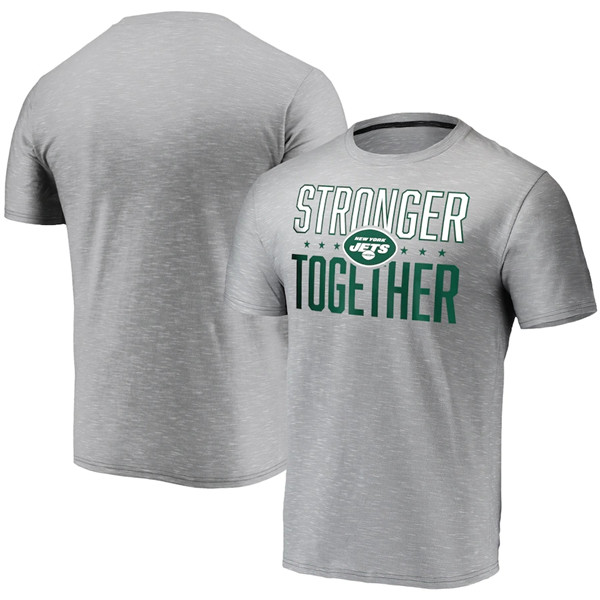 Men's New York Jets Grey Charcoal Stronger Together T-Shirt