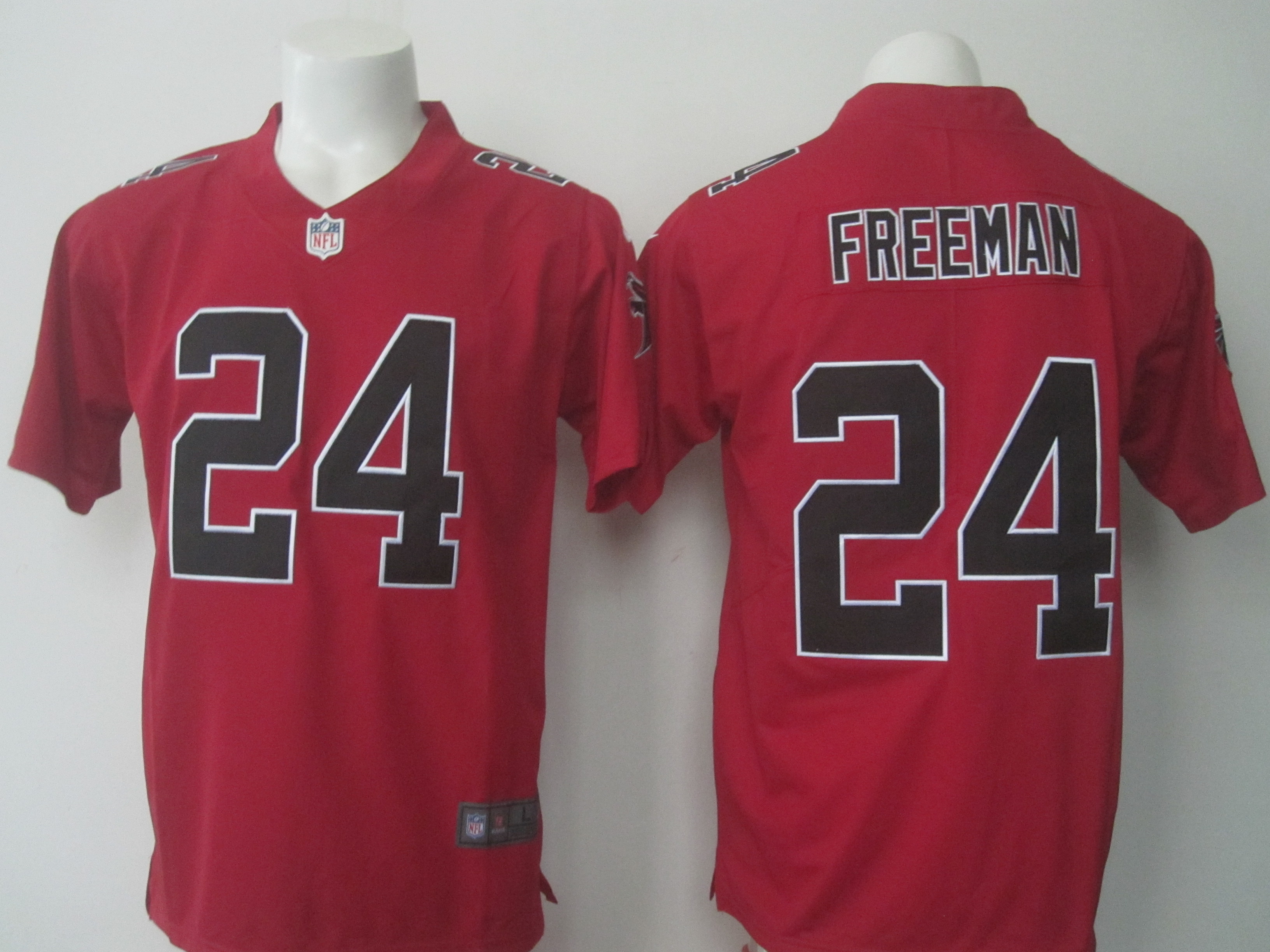 Men's Nike Falcons #24 Devonta Freeman Red Limited Rush Stitched NFL Jersey