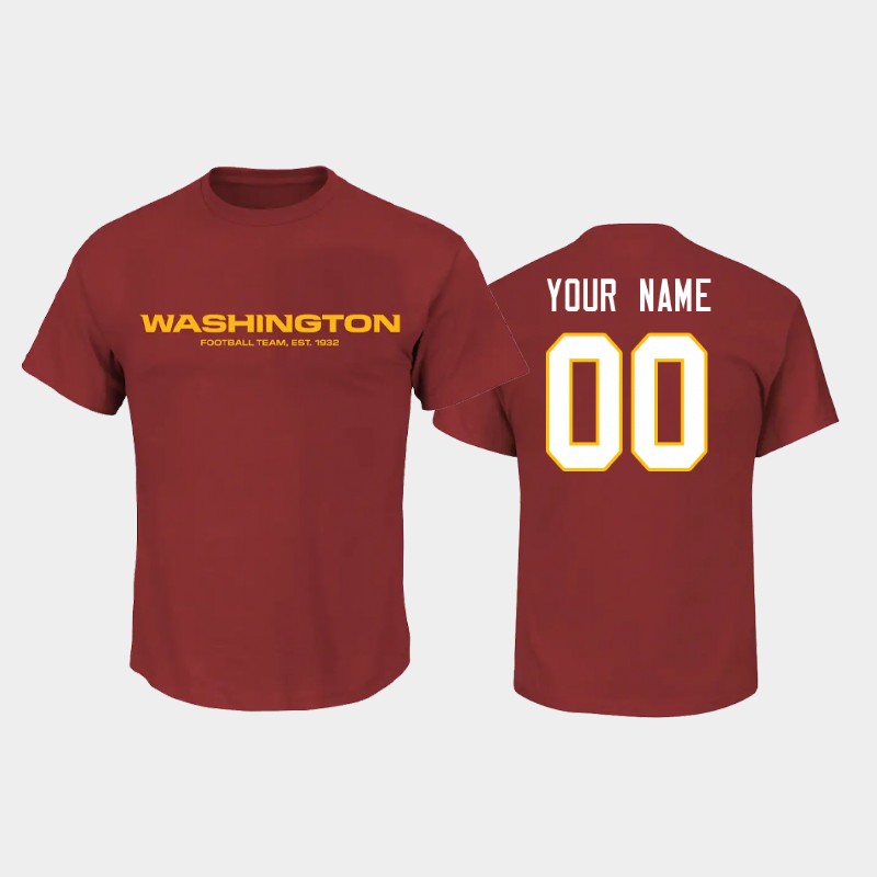 Men's Washington Football Team ACTIVE PLAYER Name & Number Custom Red 2020 T-Shirt