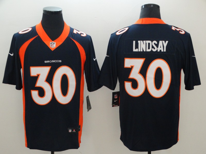 Men's Denver Broncos #30 Phillip Lindsay Navy Blue Vapor Untouchable Limited Stitched NFL Jersey