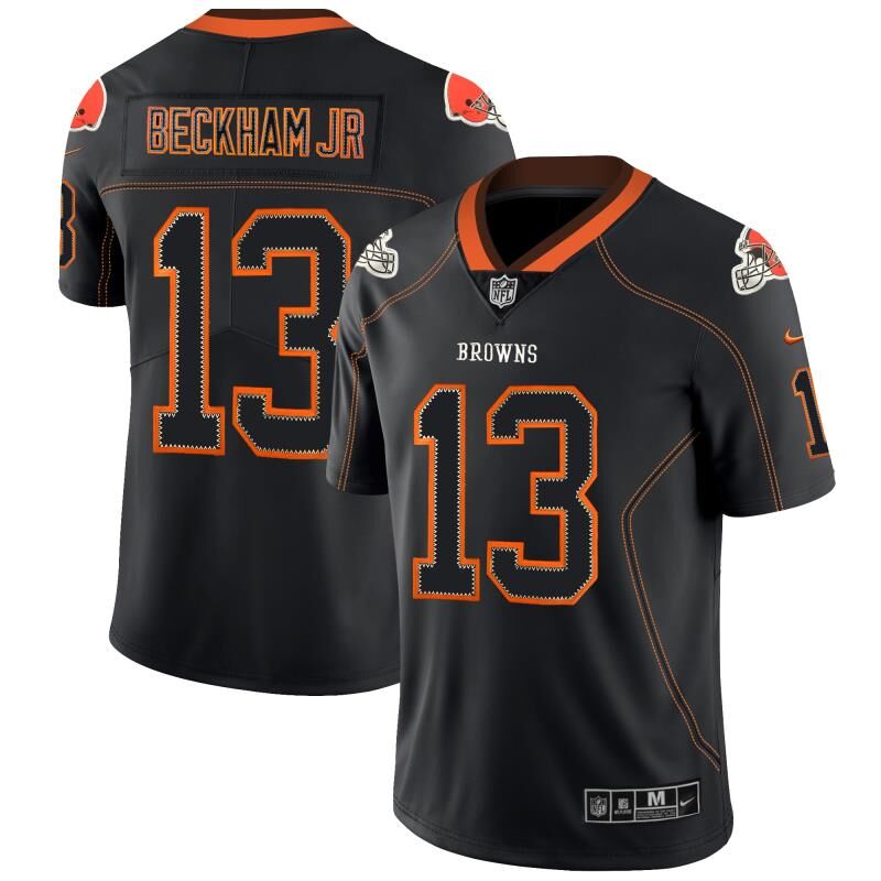 Men's Cleveland Browns #13 Odell Beckham Jr. Black Lights Out Color Rush NFL Limited Stitched Jersey
