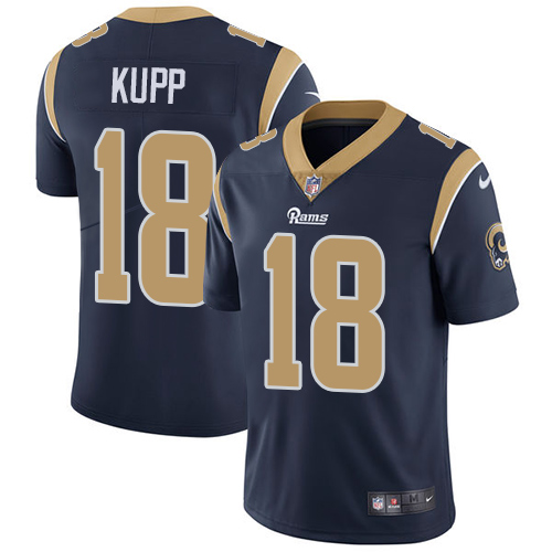 Men's Los Angeles Rams #18 Cooper Kupp Navy Blue Vapor Untouchable Limited Stitched NFL Jersey
