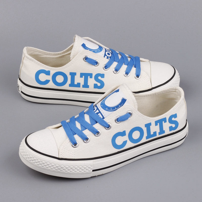 All Sizes NFL Indianapolis Colts Repeat Print Low Top Sneakers 002