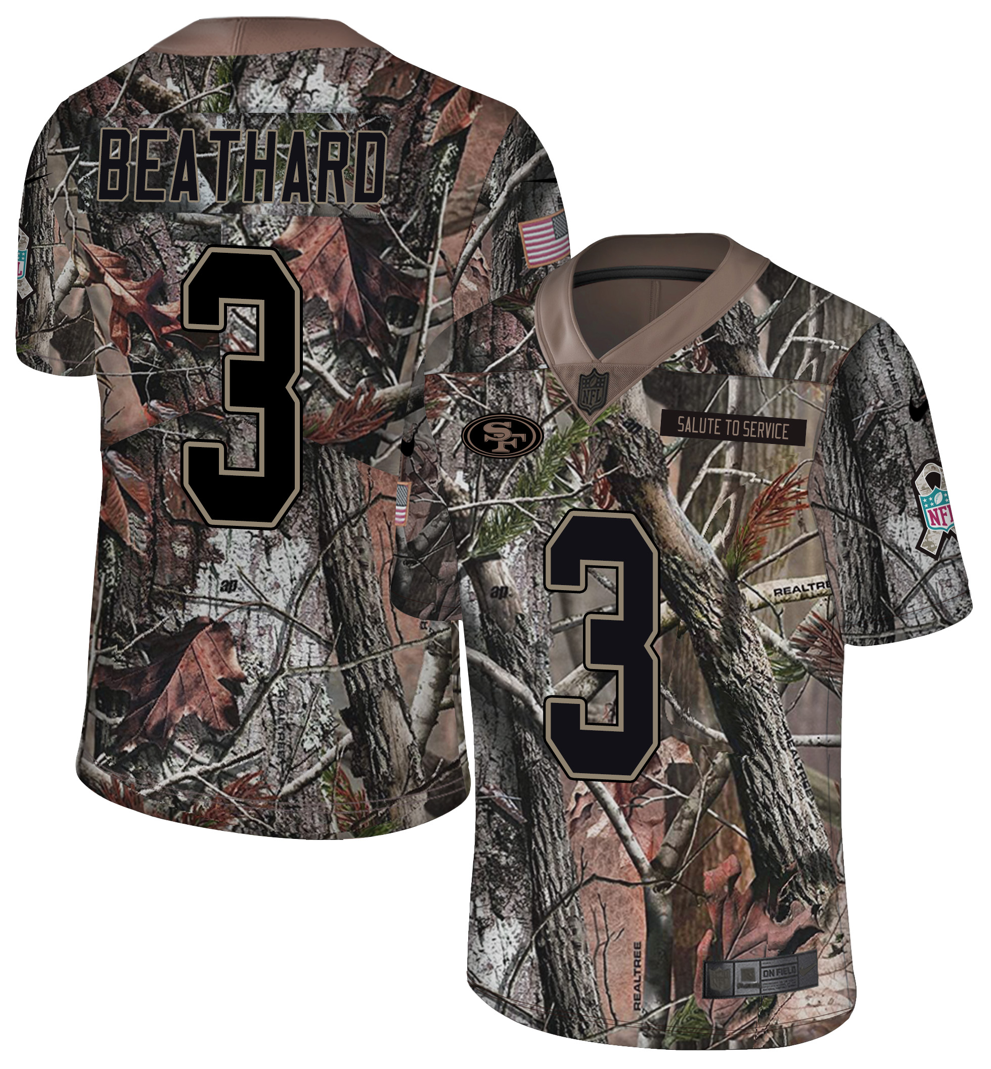 Men's San Francisco 49ers #3 C.J. Beathard Camo Realtree 2018 Rush Limited Stitched NFL Jersey