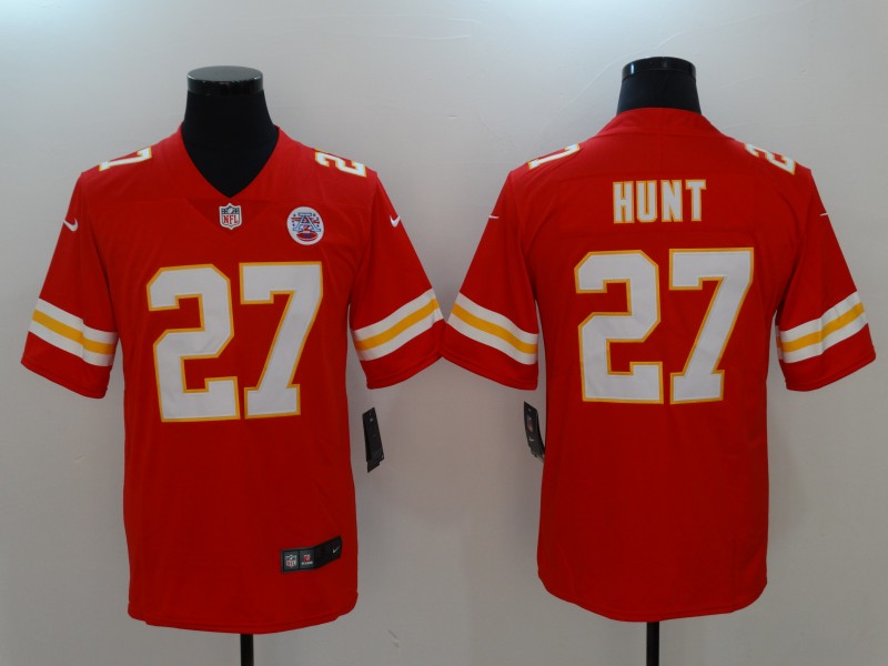 Men's Chiefs #27 Kareem Hunt Red Vapor Untouchable Limited Stitched NFL Jersey